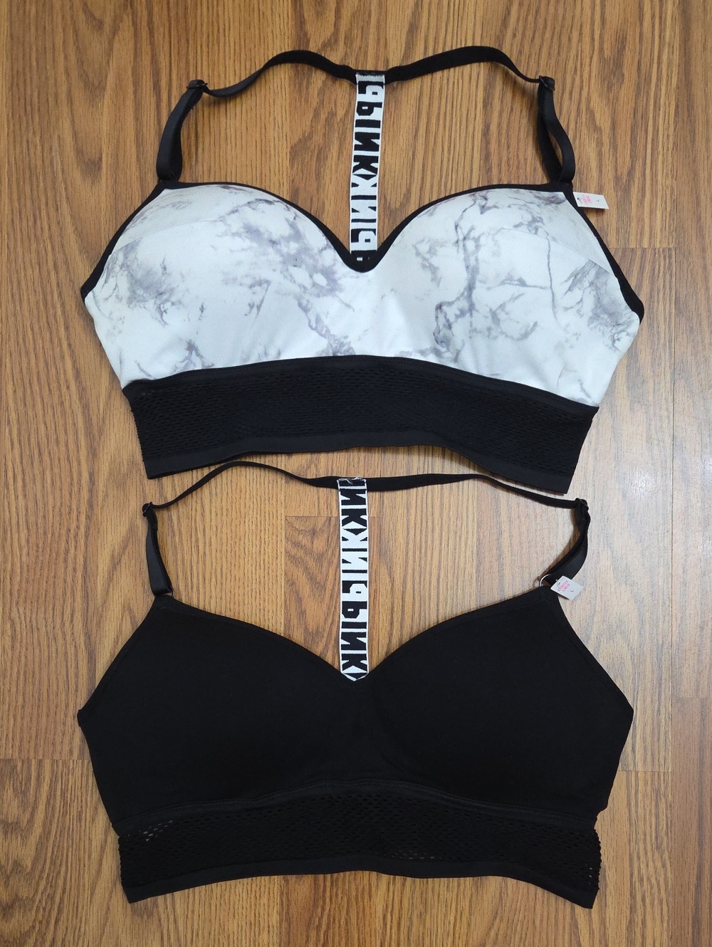 NEW Victoria's Secret PINK Cool & Comfy Wireless T-Back Sports Bra Bundle/ L